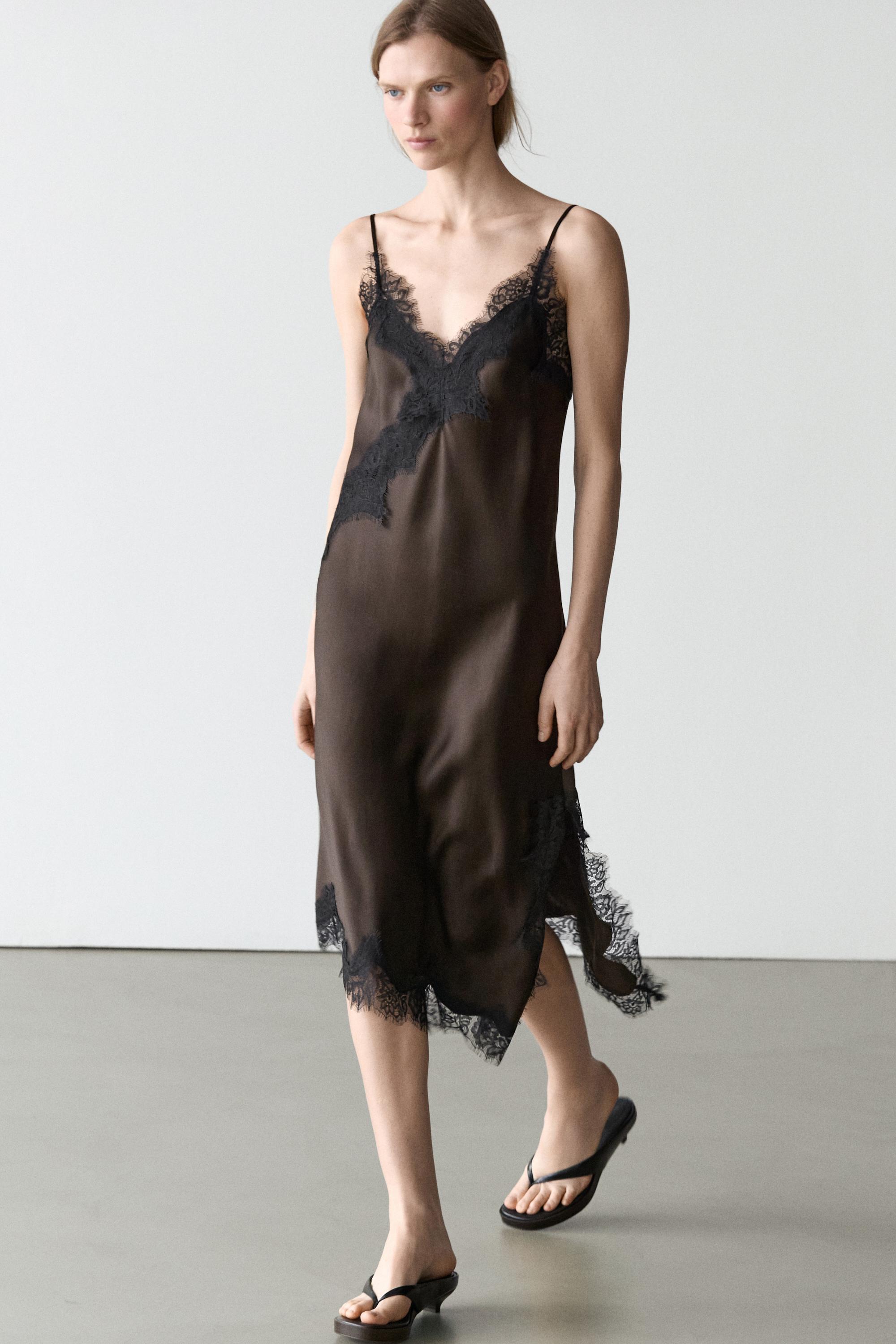Camisole dress with lace detail
